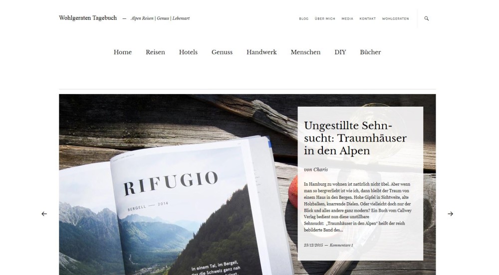 Outdoorblog Wohlgeraten Tagebuch - Alpen, Reisen, Genuss, Lebensart